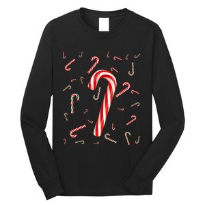 Christmas Candy Cane Santa Hat Xmas Holiday Long Sleeve Shirt