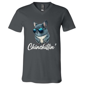 Chinchilla Chinchillin Chinchilla Lovers Funny V-Neck T-Shirt