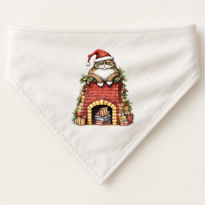 Christmas Cat Chimney Books USA-Made Doggie Bandana