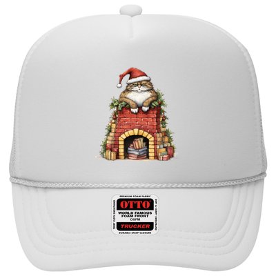 Christmas Cat Chimney Books Trucker Hat