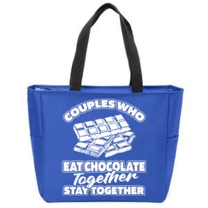 Chocolate Couple Choco Cocoa Chocoholic Candy Bar Chocolate Cool Gift Zip Tote Bag