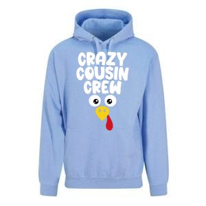 Crazy Cousin Crew Thanksgiving Funny Matching Turkey Face Gift Unisex Surf Hoodie