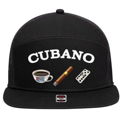 Cuban Cigar Cohiba Domino Coffee Havana Souvenir 7 Panel Mesh Trucker Snapback Hat