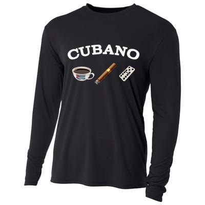 Cuban Cigar Cohiba Domino Coffee Havana Souvenir Cooling Performance Long Sleeve Crew