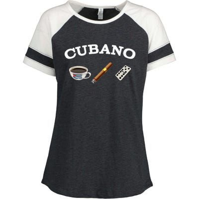 Cuban Cigar Cohiba Domino Coffee Havana Souvenir Enza Ladies Jersey Colorblock Tee