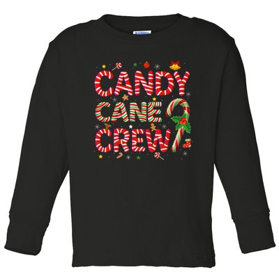 Candy Cane Crew Funny Christmas Candy Lover Xmas Pajamas  Toddler Long Sleeve Shirt