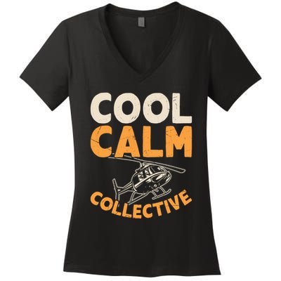 Cool Calm Collective Chopper Pilot Women's V-Neck T-Shirt