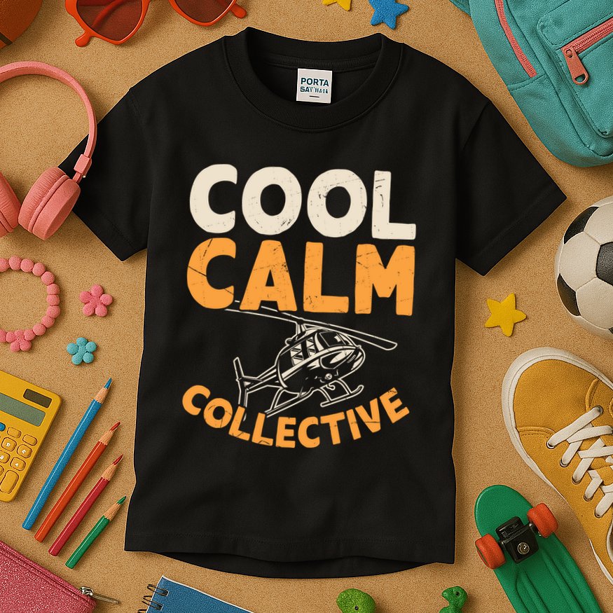 Cool Calm Collective Chopper Pilot Kids T-Shirt