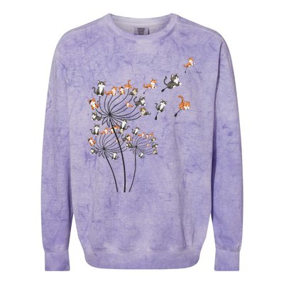 Cat Cute Cat Shirts Cute Dandelion Flower Colorblast Crewneck Sweatshirt