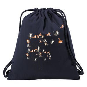 Cat Cute Cat Shirts Cute Dandelion Flower Drawstring Bag