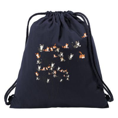 Cat Cute Cat Shirts Cute Dandelion Flower Drawstring Bag