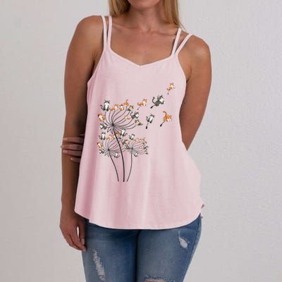 Cat Cute Cat Shirts Cute Dandelion Flower Women's Strappy Tank