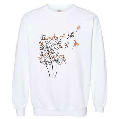 Cat Cute Cat Shirts Cute Dandelion Flower Garment-Dyed Sweatshirt