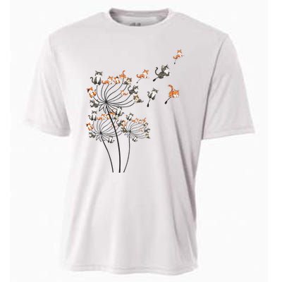 Cat Cute Cat Shirts Cute Dandelion Flower Cooling Performance Crew T-Shirt