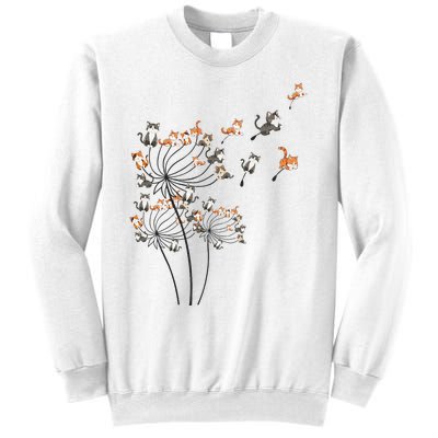 Cat Cute Cat Shirts Cute Dandelion Flower Sweatshirt