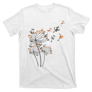 Cat Cute Cat Shirts Cute Dandelion Flower T-Shirt