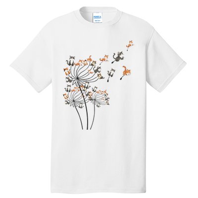 Cat Cute Cat Shirts Cute Dandelion Flower Tall T-Shirt