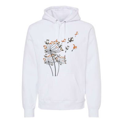 Cat Cute Cat Shirts Cute Dandelion Flower Premium Hoodie