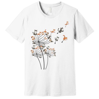 Cat Cute Cat Shirts Cute Dandelion Flower Premium T-Shirt