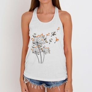 Cat Cute Cat Shirts Cute Dandelion Flower Women's Knotted Racerback Tank