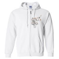 Cat Cute Cat Shirts Cute Dandelion Flower Full Zip Hoodie