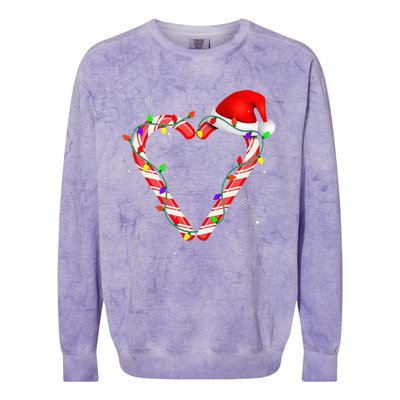 Candy Cane Crew Christmas Lights Family Matching Xmas Colorblast Crewneck Sweatshirt