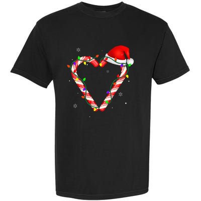 Candy Cane Crew Christmas Lights Family Matching Xmas Garment-Dyed Heavyweight T-Shirt