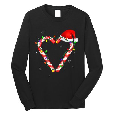 Candy Cane Crew Christmas Lights Family Matching Xmas Long Sleeve Shirt