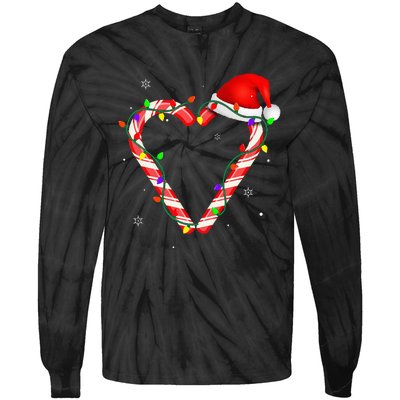 Candy Cane Crew Christmas Lights Family Matching Xmas Tie-Dye Long Sleeve Shirt