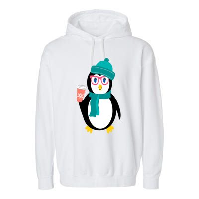 Cute Chillin Christmas Holiday Gift For Penguin Lovers Funny Gift Garment-Dyed Fleece Hoodie