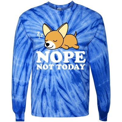 Cute Chiwawa Chihuahua Dog Animal Lover Funny Nope Not Today Gift Tie-Dye Long Sleeve Shirt