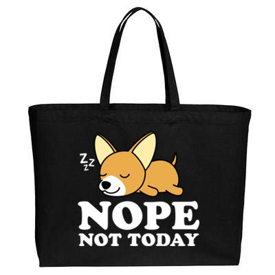 Cute Chiwawa Chihuahua Dog Animal Lover Funny Nope Not Today Gift Cotton Canvas Jumbo Tote