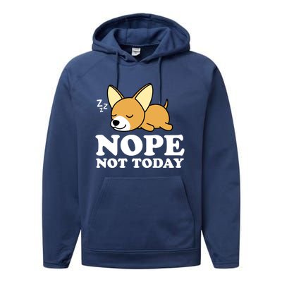 Cute Chiwawa Chihuahua Dog Animal Lover Funny Nope Not Today Gift Performance Fleece Hoodie