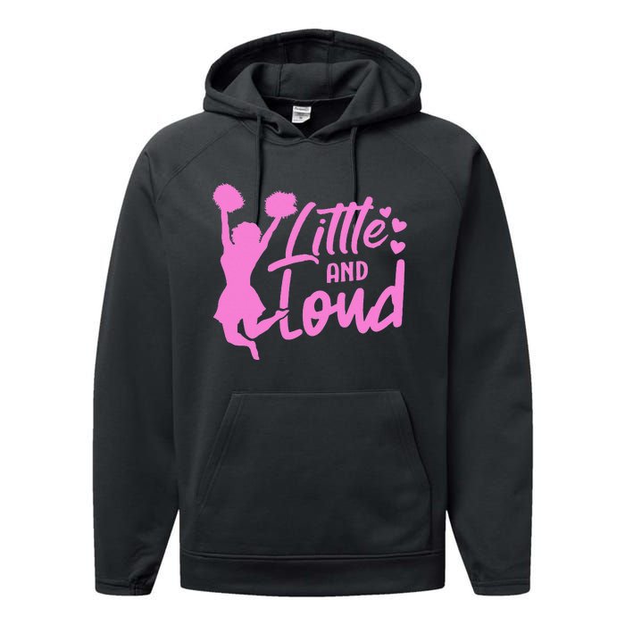 Cheer Cute Cheerleader Little And Loud Cheerleading Performance Fleece Hoodie