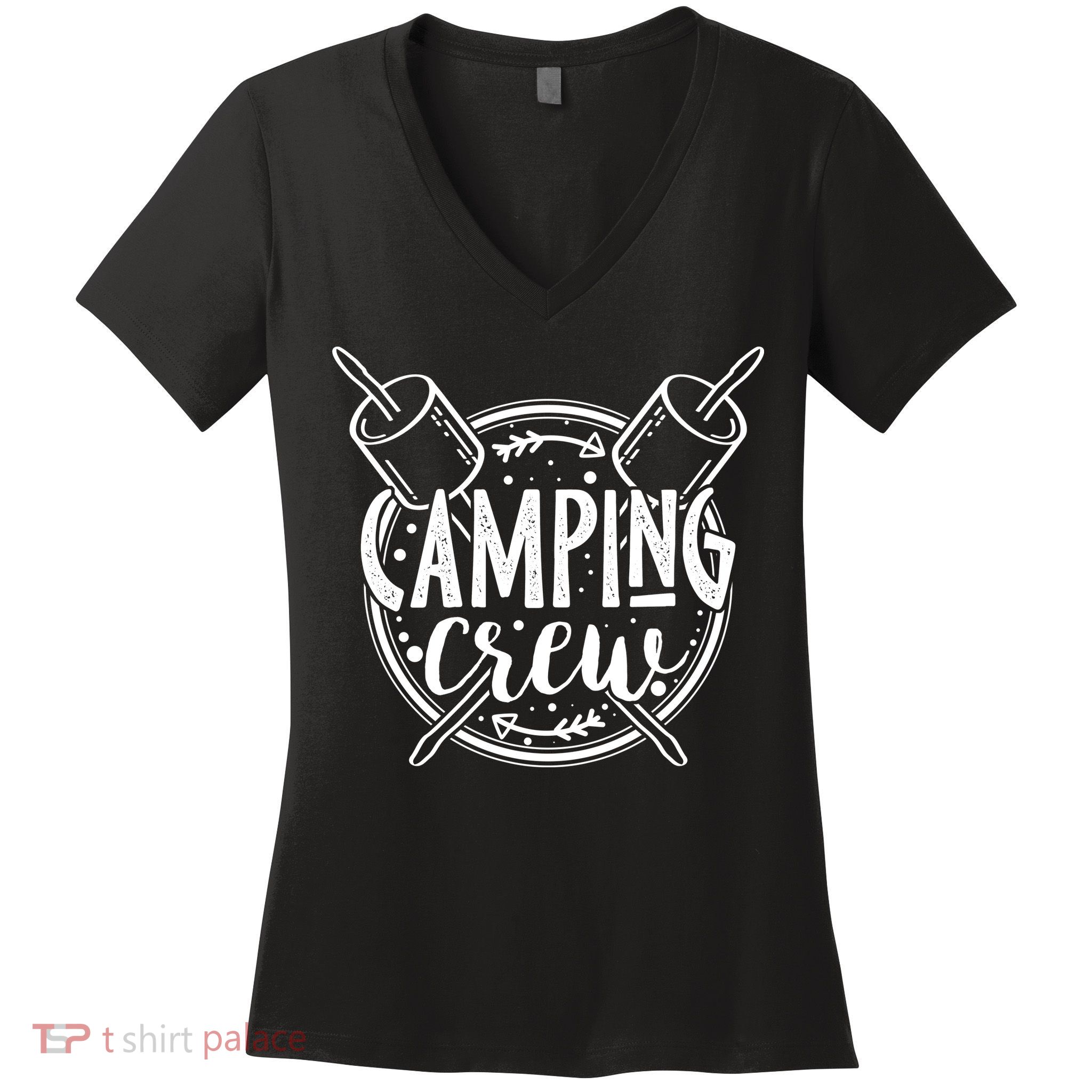 Camping Crew Women's V-Neck T-Shirt