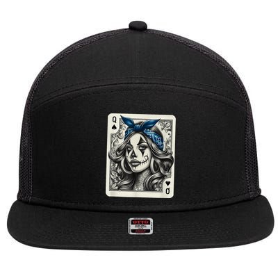 Chicana Chicano Camisa Cute Chicano Tattoo Art Clown 7 Panel Mesh Trucker Snapback Hat