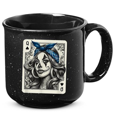 Chicana Chicano Camisa Cute Chicano Tattoo Art Clown 15oz Campfire Ceramic Mug