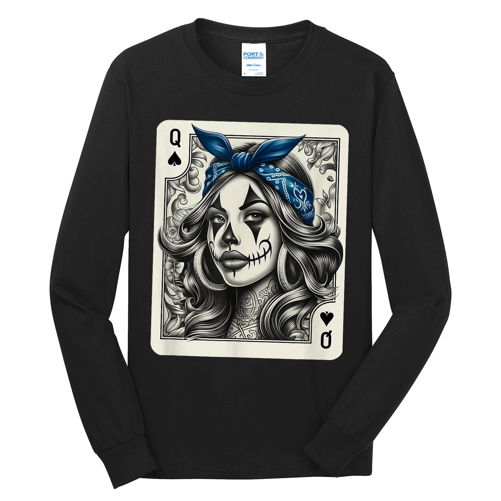 Chicana Chicano Camisa Cute Chicano Tattoo Art Clown Tall Long Sleeve T-Shirt