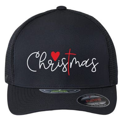 Cross Christmas Cute Xmas Pajama Christian Jesus Faith Flexfit Unipanel Trucker Cap