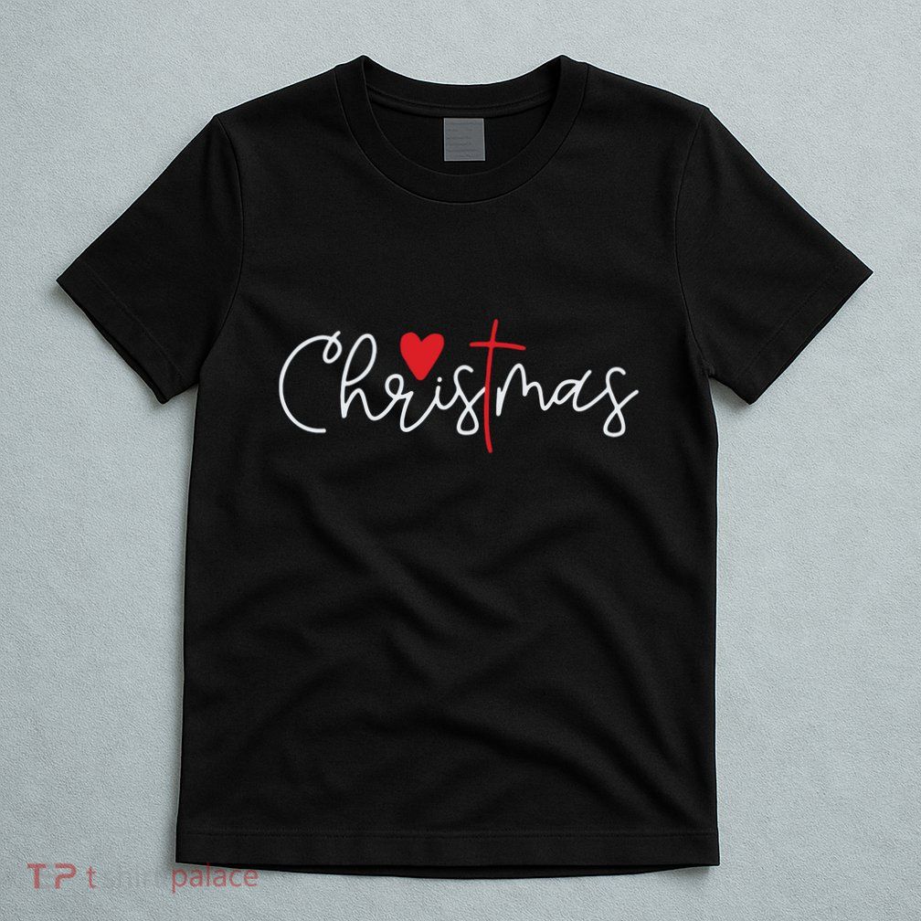 Cross Christmas Cute Xmas Pajama Christian Jesus Faith T-Shirt