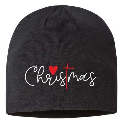 Cross Christmas Cute Xmas Pajama Christian Jesus Faith Sustainable Beanie