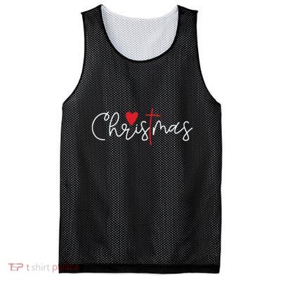 Cross Christmas Cute Xmas Pajama Christian Jesus Faith Mesh Reversible Basketball Jersey Tank