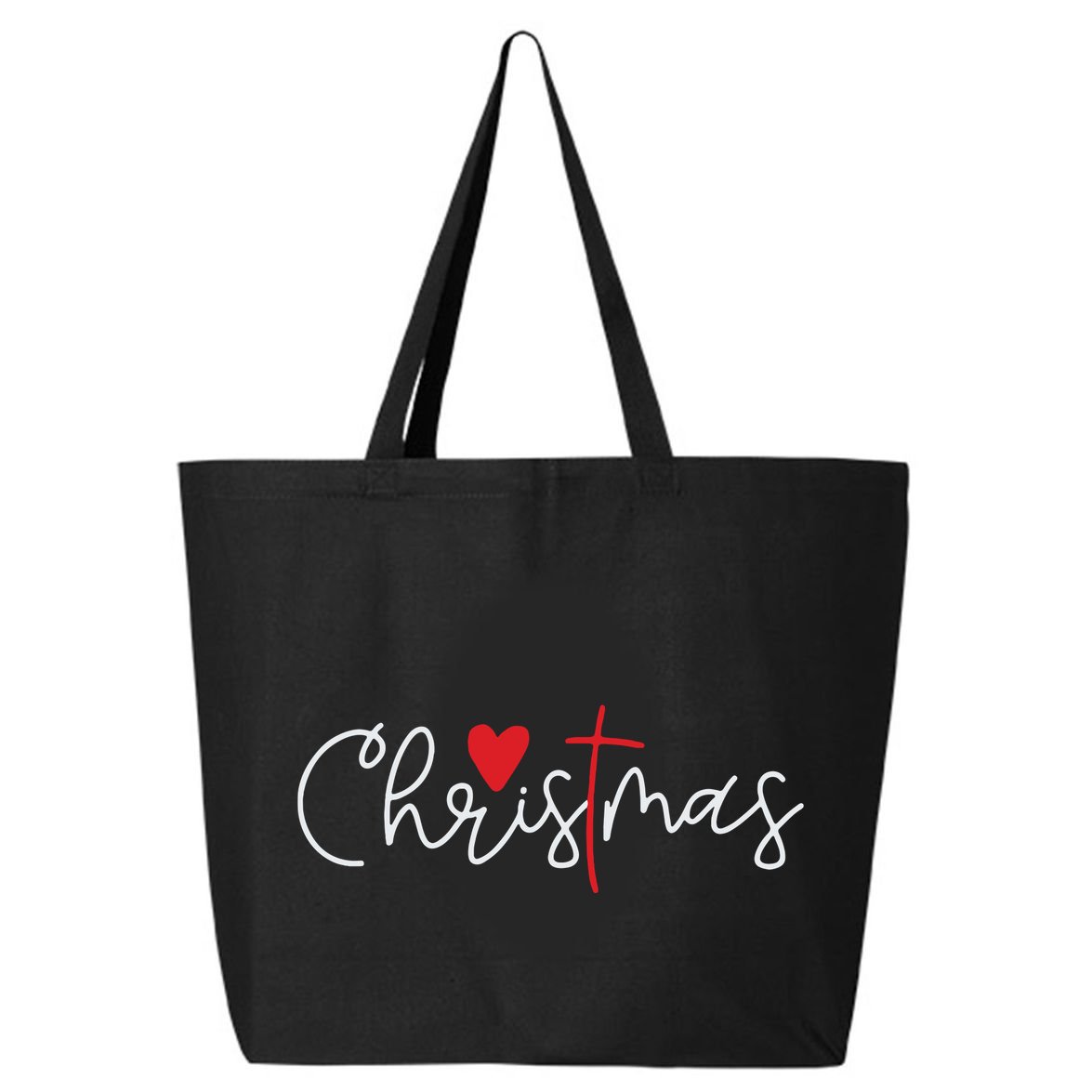 Cross Christmas Cute Xmas Pajama Christian Jesus Faith 25L Jumbo Tote