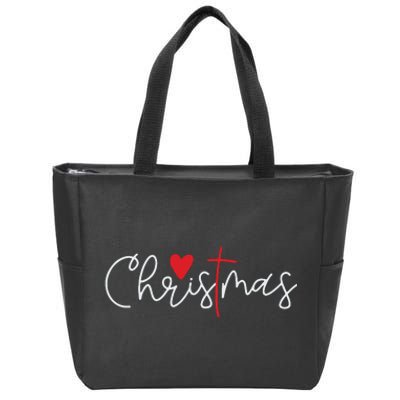 Cross Christmas Cute Xmas Pajama Christian Jesus Faith Zip Tote Bag