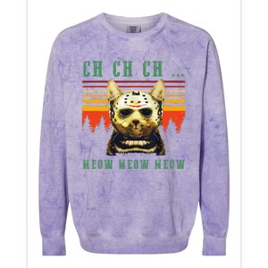 Ch Ch Ch Meow Meow Scary Friday Costume Halloween Cat Colorblast Crewneck Sweatshirt