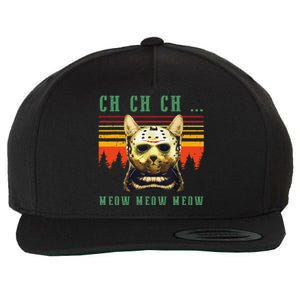 Ch Ch Ch Meow Meow Scary Friday Costume Halloween Cat Wool Snapback Cap