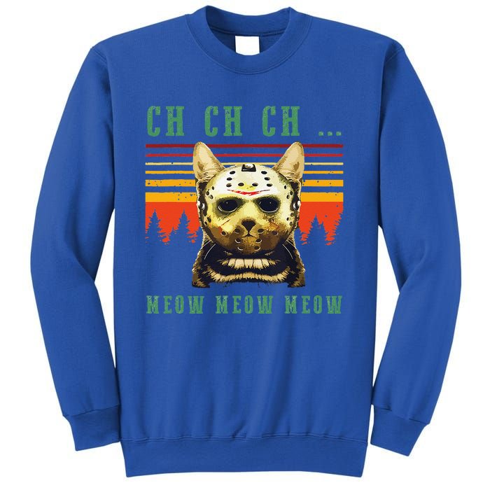 Ch Ch Ch Meow Meow Scary Friday Costume Halloween Cat Sweatshirt