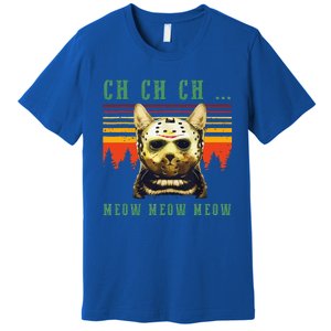 Ch Ch Ch Meow Meow Scary Friday Costume Halloween Cat Premium T-Shirt