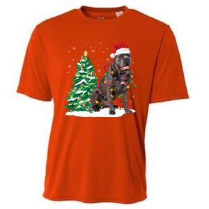 Cane Corso Christmas Tree Lights Santa Dog Xmas Funny Gift Boys Gift Cooling Performance Crew T-Shirt