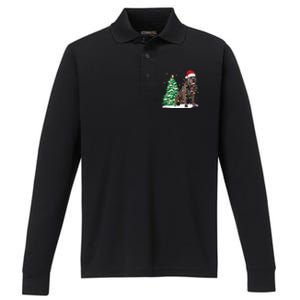 Cane Corso Christmas Tree Lights Santa Dog Xmas Funny Gift Boys Gift Performance Long Sleeve Polo